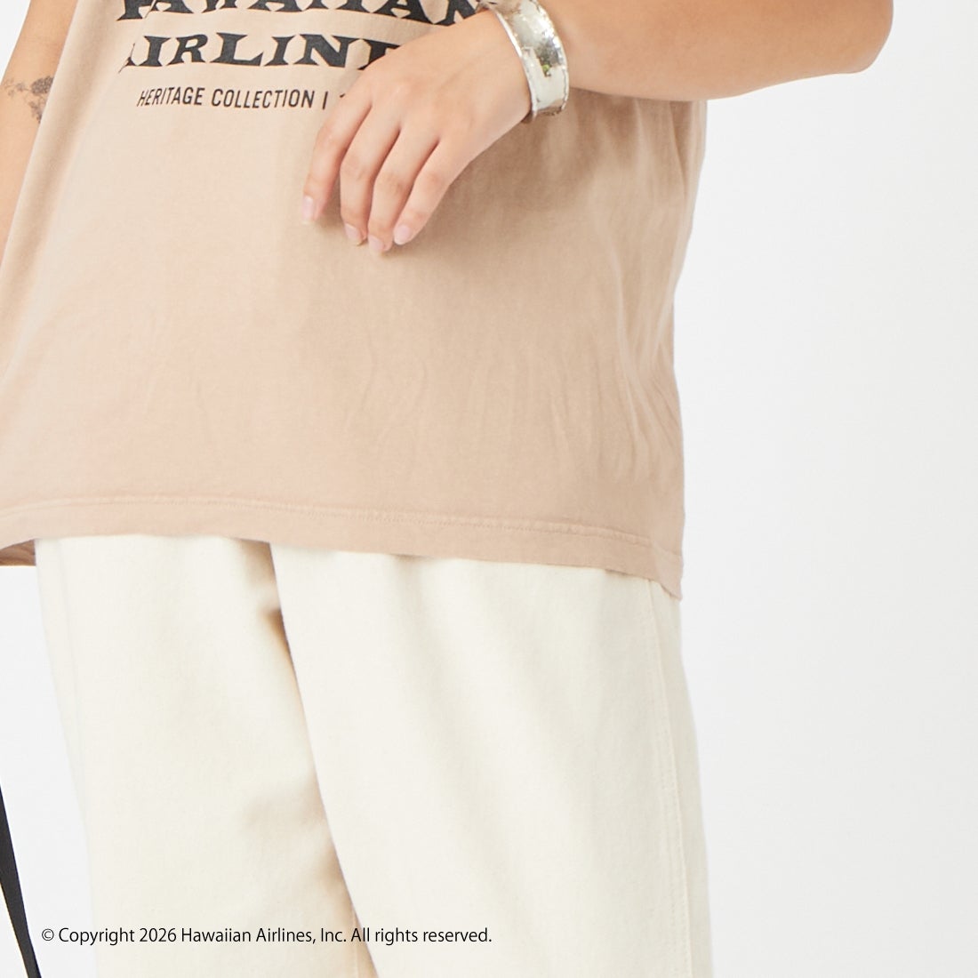 GOOD ROCK SPEED [グッドロックスピード] HERITAGE COLLECTION 1956 プリントTシャツ [26HWA004W] LT.BEIGE &&モデル身長：162cm 着用サイズ：F&&