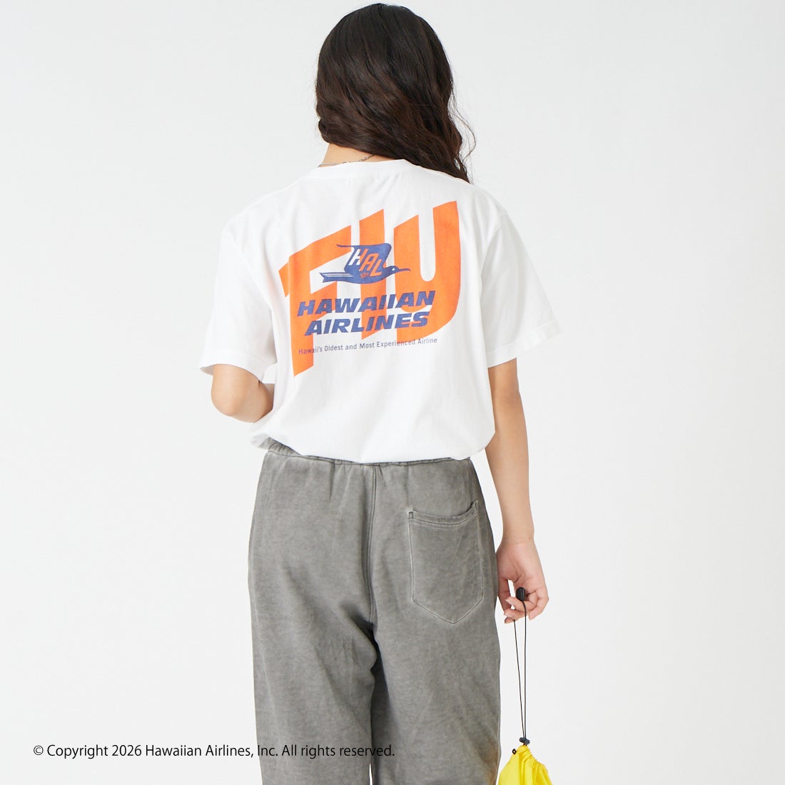 GOOD ROCK SPEED [グッドロックスピード] Fly プリントTシャツ [26HWA005W] WHITE &&モデル身長：162cm 着用サイズ：F&&