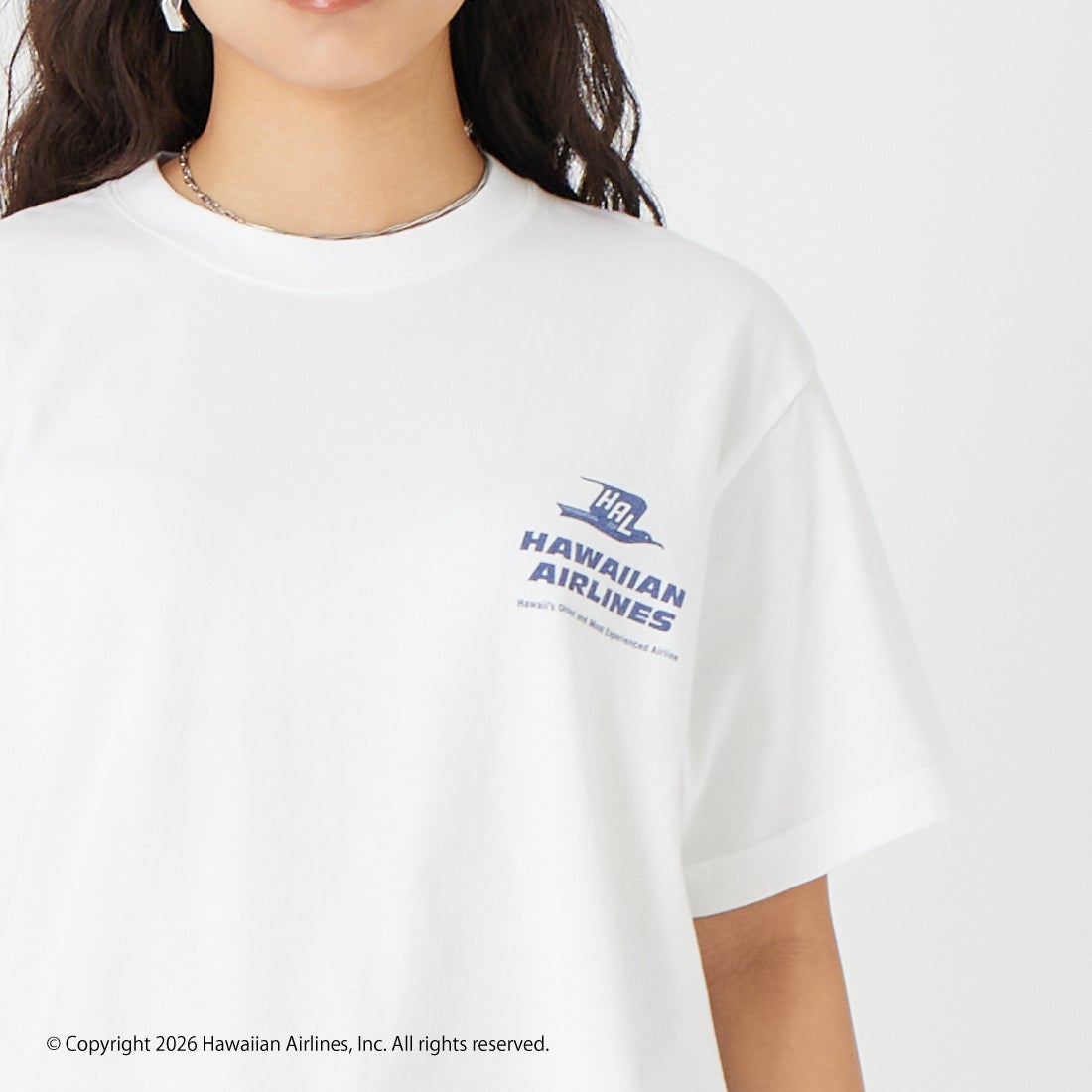 GOOD ROCK SPEED [グッドロックスピード] Fly プリントTシャツ [26HWA005W] WHITE &&モデル身長：162cm 着用サイズ：F&&
