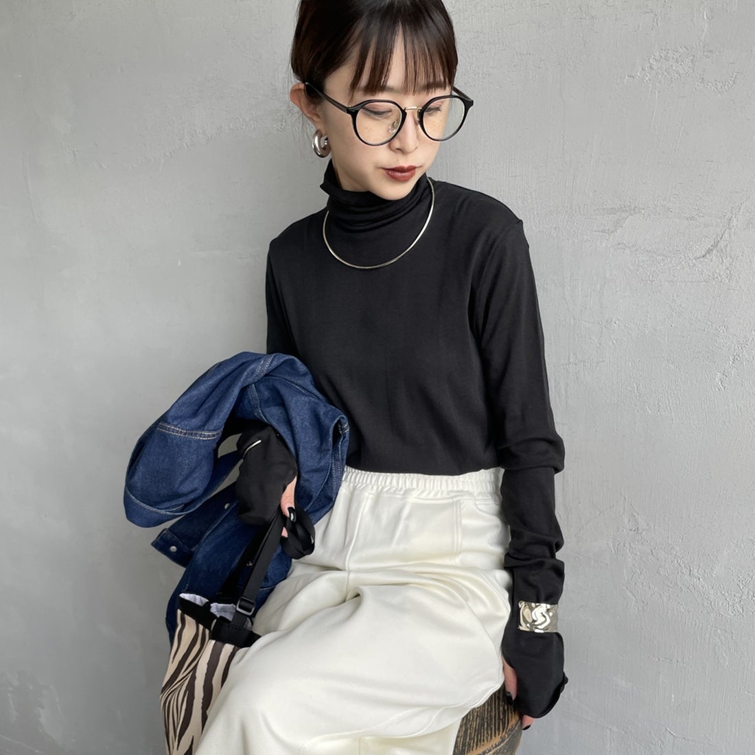 BLACK&&モデル身長：150cm 着用サイズ：F&&