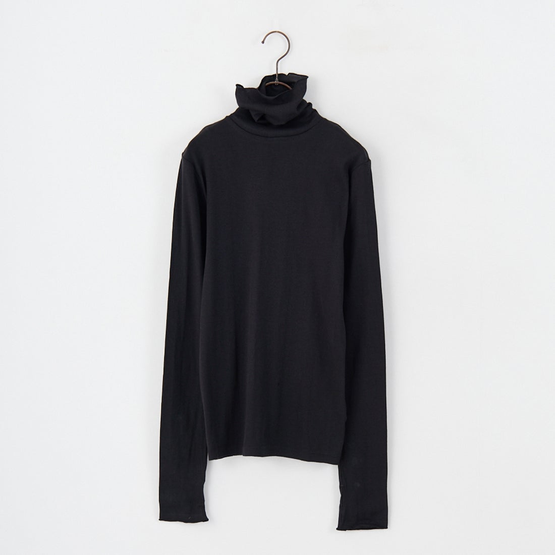 Robert P.Miller [ロバートピーミラー] 別注 パネルリブ シアータートルネックTシャツ [RM264-2116IN-JF] BLACK
