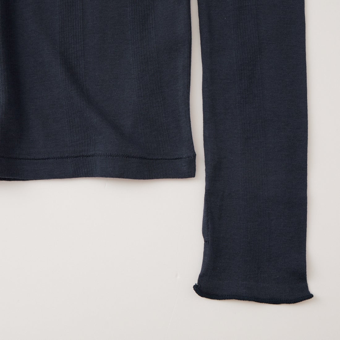 Robert P.Miller [ロバートピーミラー] 別注 パネルリブ シアータートルネックTシャツ [RM264-2116IN-JF] NAVY