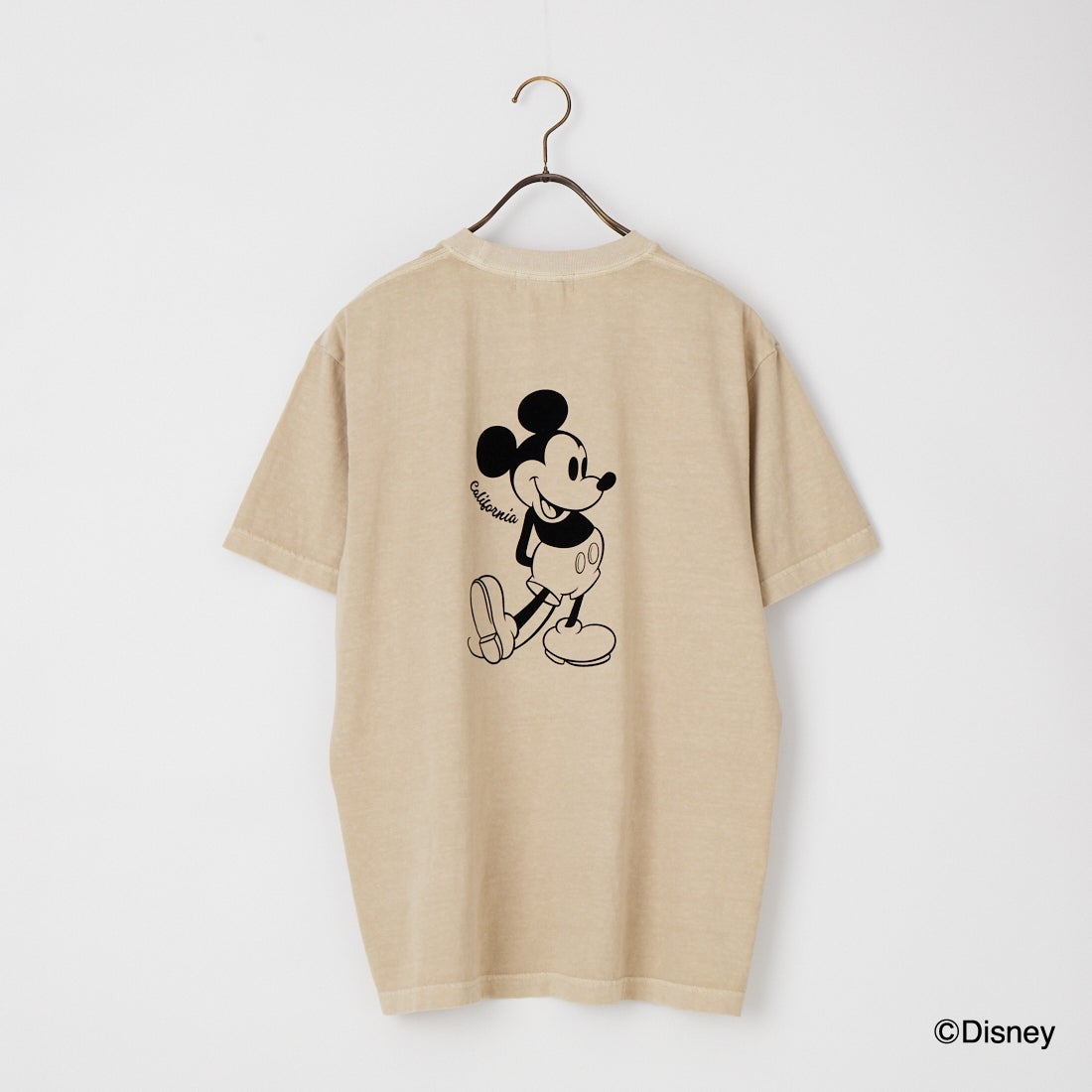 GOOD ROCK SPEED [グッドロックスピード] 別注 / MICKEY MOUSE / フロッキープリントTシャツ [INTN-076-JF] BEIGE