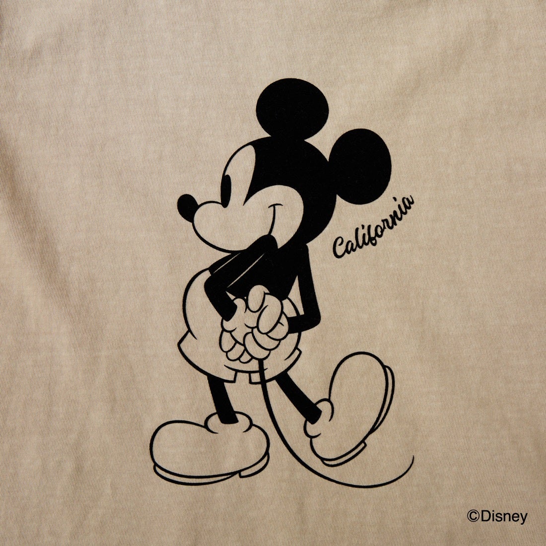 GOOD ROCK SPEED [グッドロックスピード] 別注 / MICKEY MOUSE / フロッキープリントTシャツ [INTN-076-JF] BEIGE