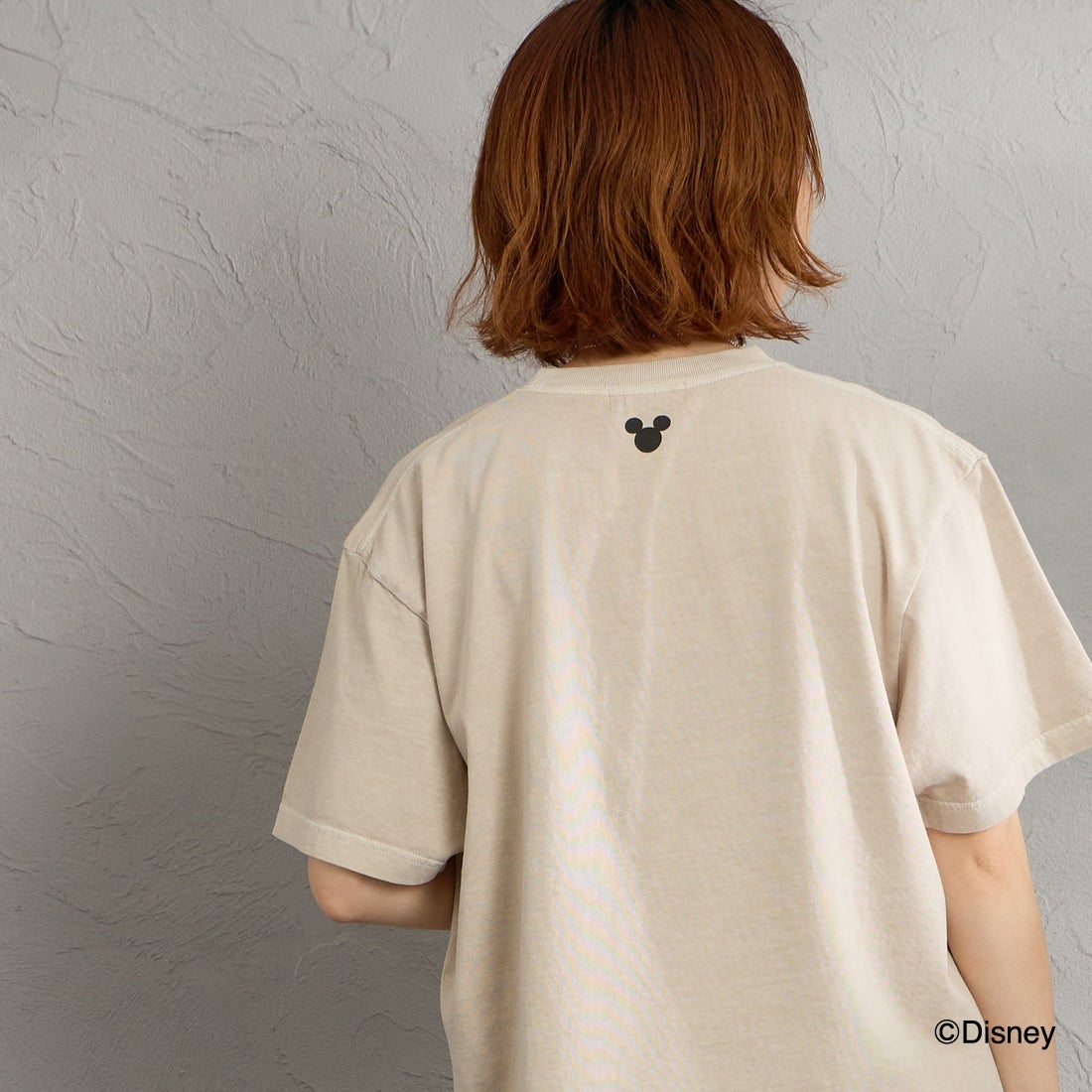 GOOD ROCK SPEED [グッドロックスピード] 別注 / MICKEY MOUSE / クロップド丈プリントTシャツ [INTN-077-JF] BEIGE &&モデル身長：158cm 着用サイズ：M&&