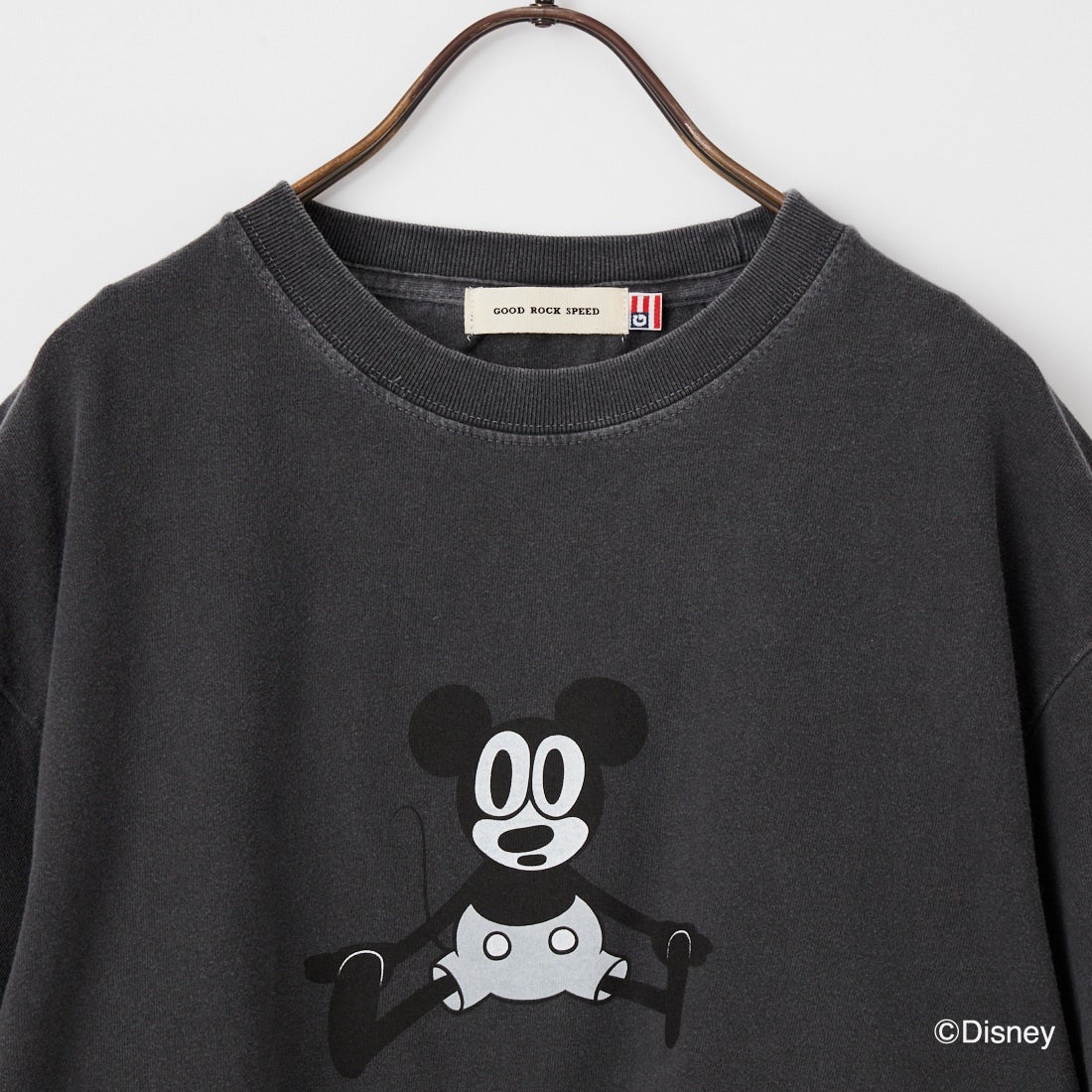 GOOD ROCK SPEED [グッドロックスピード] 別注 / MICKEY MOUSE / クロップド丈プリントTシャツ [INTN-078-JF] CHARCOAL