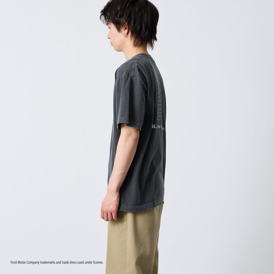GOOD ROCK SPEED [グッドロックスピード] 別注 FORD ロゴプリントTシャツ [INTN-080-JF] CHARCOAL &&モデル身長：177cm 着用サイズ：L&&