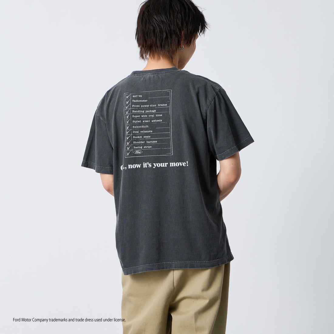 GOOD ROCK SPEED [グッドロックスピード] 別注 FORD ロゴプリントTシャツ [INTN-080-JF] CHARCOAL &&モデル身長：177cm 着用サイズ：L&&