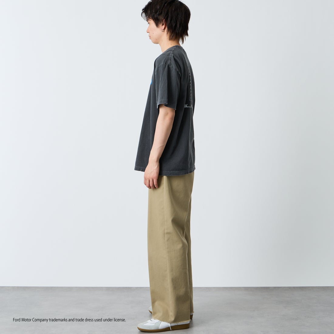 GOOD ROCK SPEED [グッドロックスピード] 別注 FORD ロゴプリントTシャツ [INTN-080-JF] CHARCOAL &&モデル身長：177cm 着用サイズ：L&&