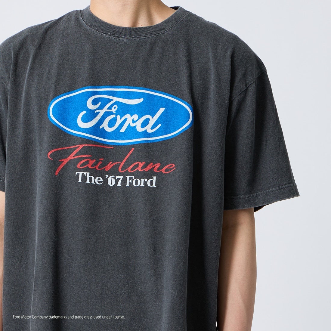 GOOD ROCK SPEED [グッドロックスピード] 別注 FORD ロゴプリントTシャツ [INTN-080-JF] CHARCOAL &&モデル身長：177cm 着用サイズ：L&&