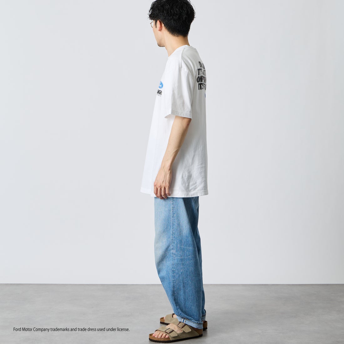 GOOD ROCK SPEED [グッドロックスピード] 別注 FORD ロゴバックプリントTシャツ [INTN-079-JF] WHITE &&モデル身長：168cm 着用サイズ：L&&