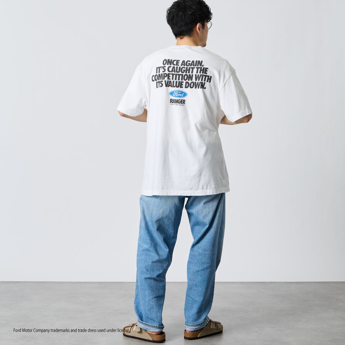 GOOD ROCK SPEED [グッドロックスピード] 別注 FORD ロゴバックプリントTシャツ [INTN-079-JF] WHITE &&モデル身長：168cm 着用サイズ：L&&