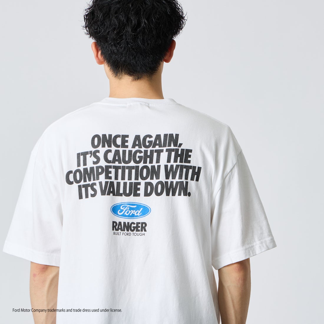 GOOD ROCK SPEED [グッドロックスピード] 別注 FORD ロゴバックプリントTシャツ [INTN-079-JF] WHITE &&モデル身長：168cm 着用サイズ：L&&