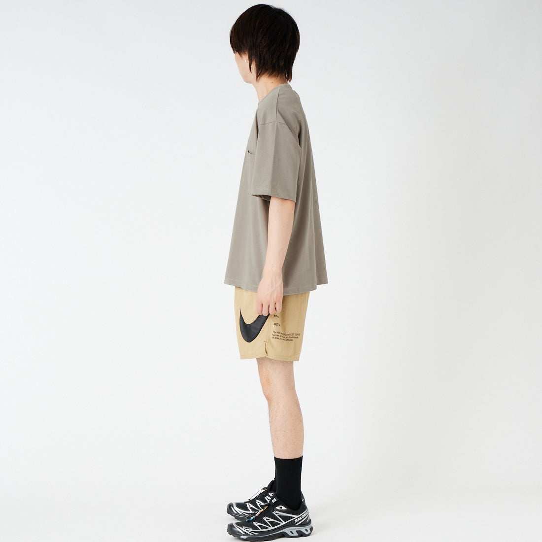 SLICK [スリック] ヘビーウェイト SORONAジャージーポケットTシャツ [5230276] 520 GRAY B &&モデル身長：177cm 着用サイズ：1&&