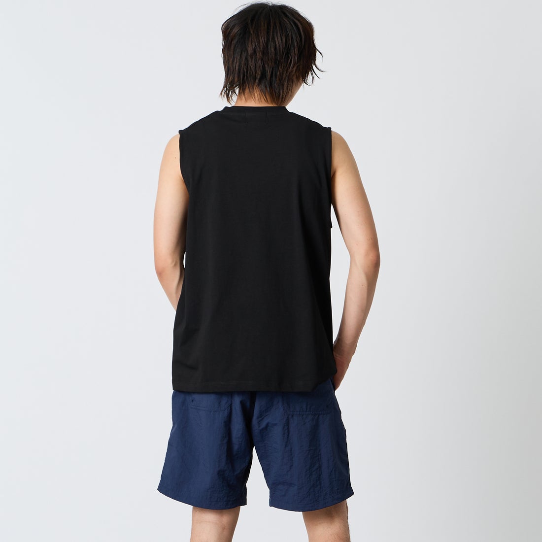 SLICK [スリック] ヘビーウェイト SORONAジャージーノースリーブTシャツ [5230275] 700 BLACK &&モデル身長：177cm 着用サイズ：1&&