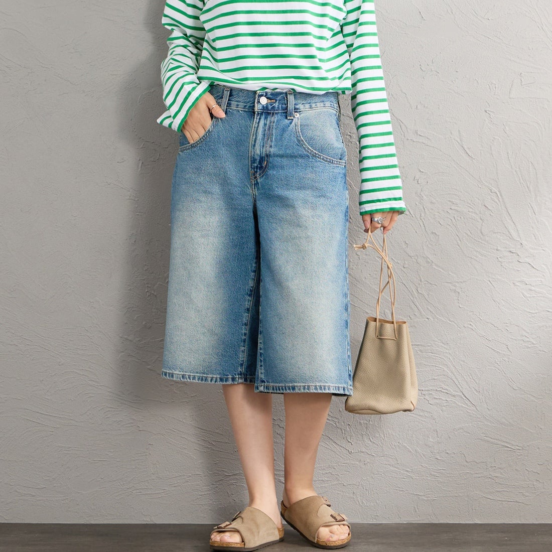 02 HAZY TI&&モデル身長：162cm 着用サイズ：25&&