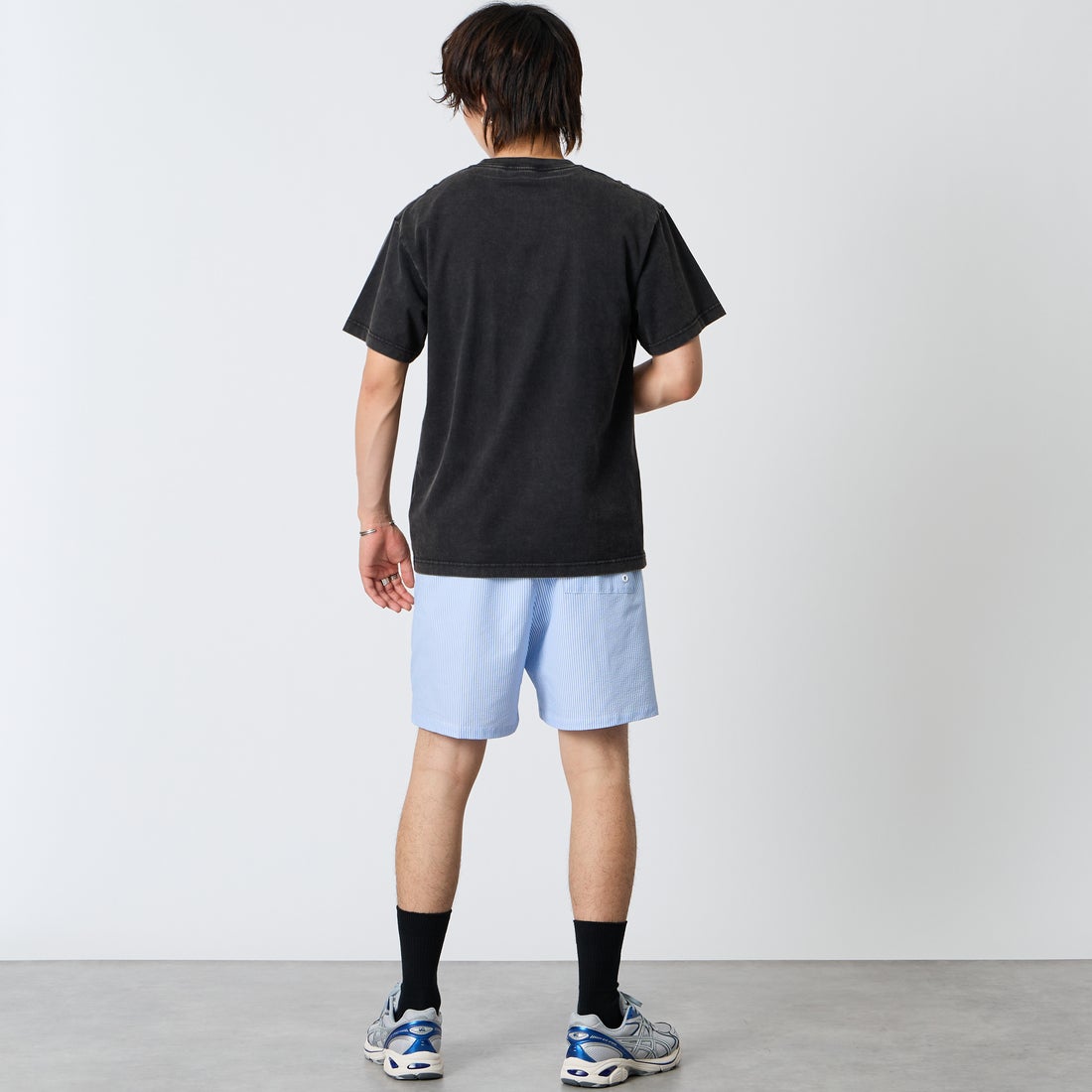 NIKE SWIM [ナイキスイム] ブレイカーリップル 7インチボレーショーツ [NESSG506] N434 ﾌﾞﾙｰｸ &&モデル身長：177cm 着用サイズ：L&&