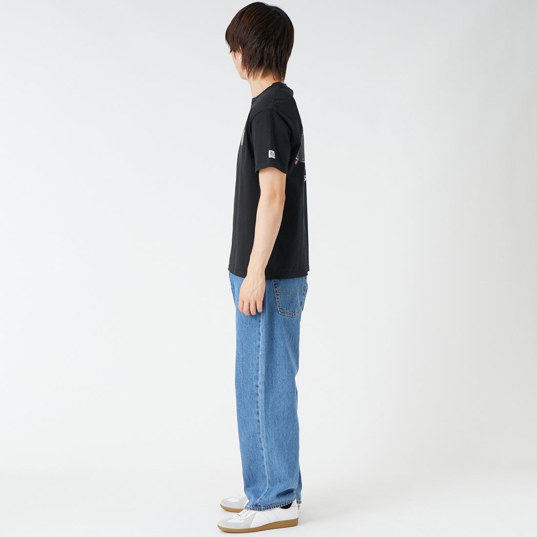 The Endless Summer [エンドレスサマー] SURF GAME ショートスリーブTシャツ [FH-26574351] 01 BLACK &&モデル身長：177cm 着用サイズ：M&&