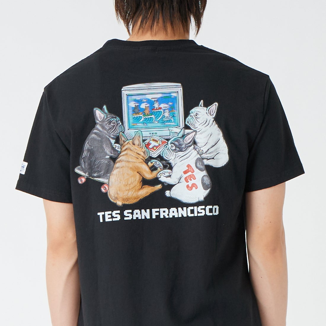 The Endless Summer [エンドレスサマー] SURF GAME ショートスリーブTシャツ [FH-26574351] 01 BLACK &&モデル身長：177cm 着用サイズ：M&&