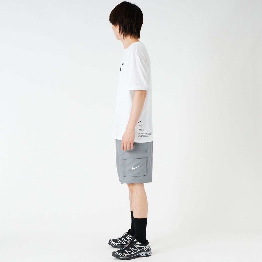 NIKE SWIM [ナイキスイム] ボヤージュエッセンシャル 9インチボレーショーツ [NESSG452] N051 ｸｰﾙｸﾞ &&モデル身長：177cm 着用サイズ：L&&