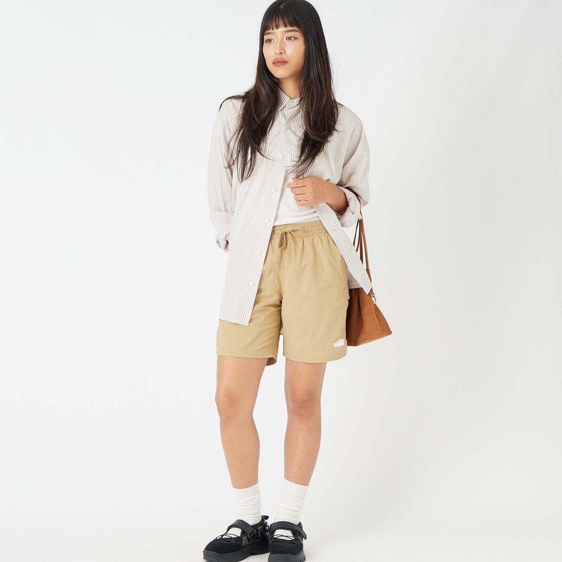 NIKE SWIM [ナイキスイム] AF1パッチリサイクルナイロンショーツ [NESSF509] N241 ﾊﾟﾗｼｭ &&モデル身長：162cm 着用サイズ：S&&