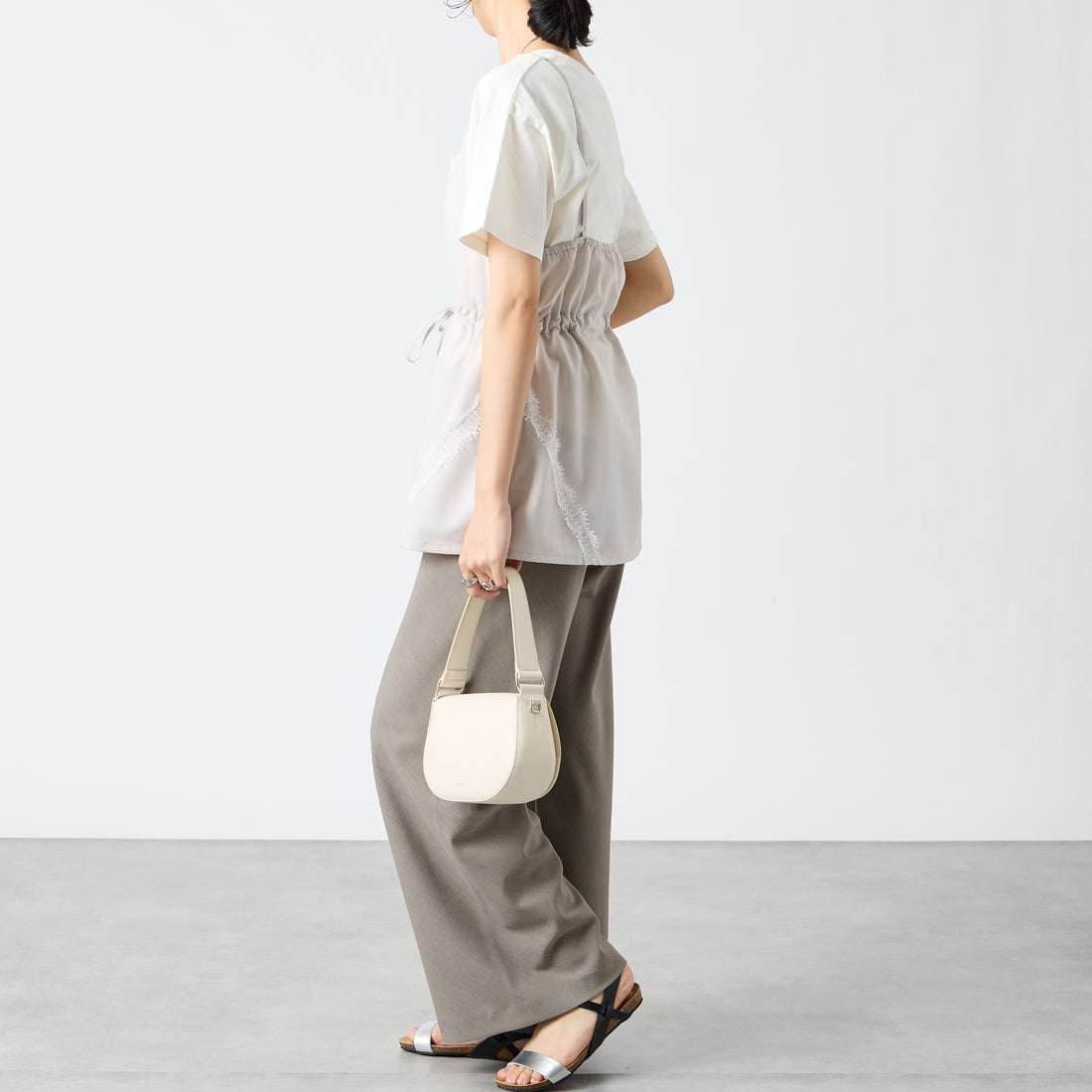 &g'aime [アンジェム] レースチュニックビスチェ [293-68216] ｴｸﾘｭ &&モデル身長：162cm 着用サイズ：F&&