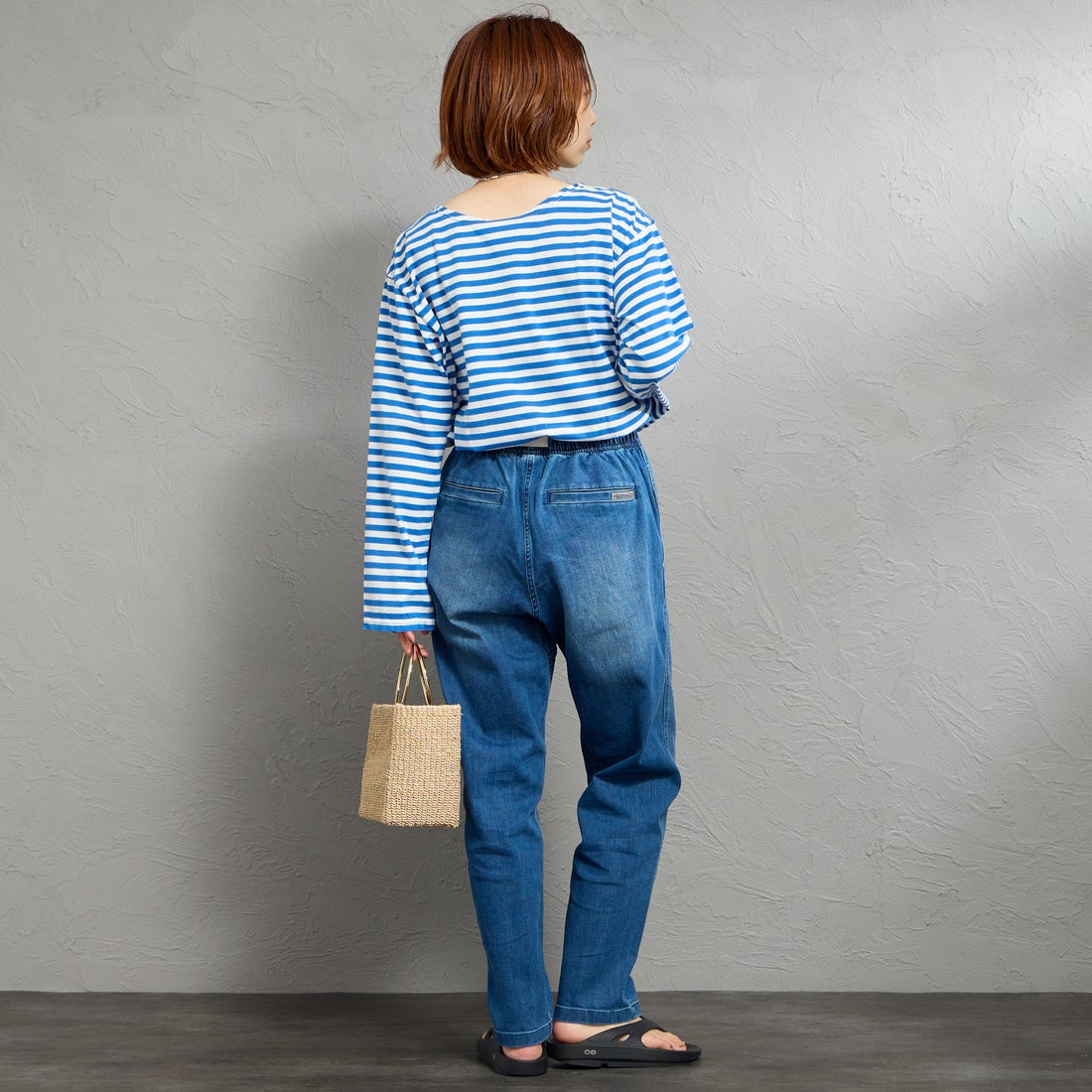 GRAMiCCi [グラミチ] 別注 ストレッチデニム エブリデイパンツ [DENIM-EVERYDAY-JF] DARK USED &&モデル身長：158cm 着用サイズ：S&&