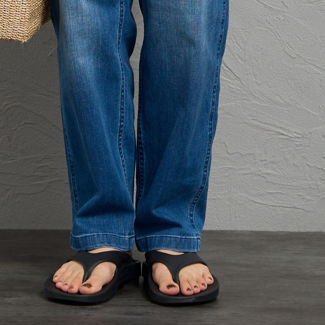GRAMiCCi [グラミチ] 別注 ストレッチデニム エブリデイパンツ [DENIM-EVERYDAY-JF] DARK USED &&モデル身長：158cm 着用サイズ：S&&