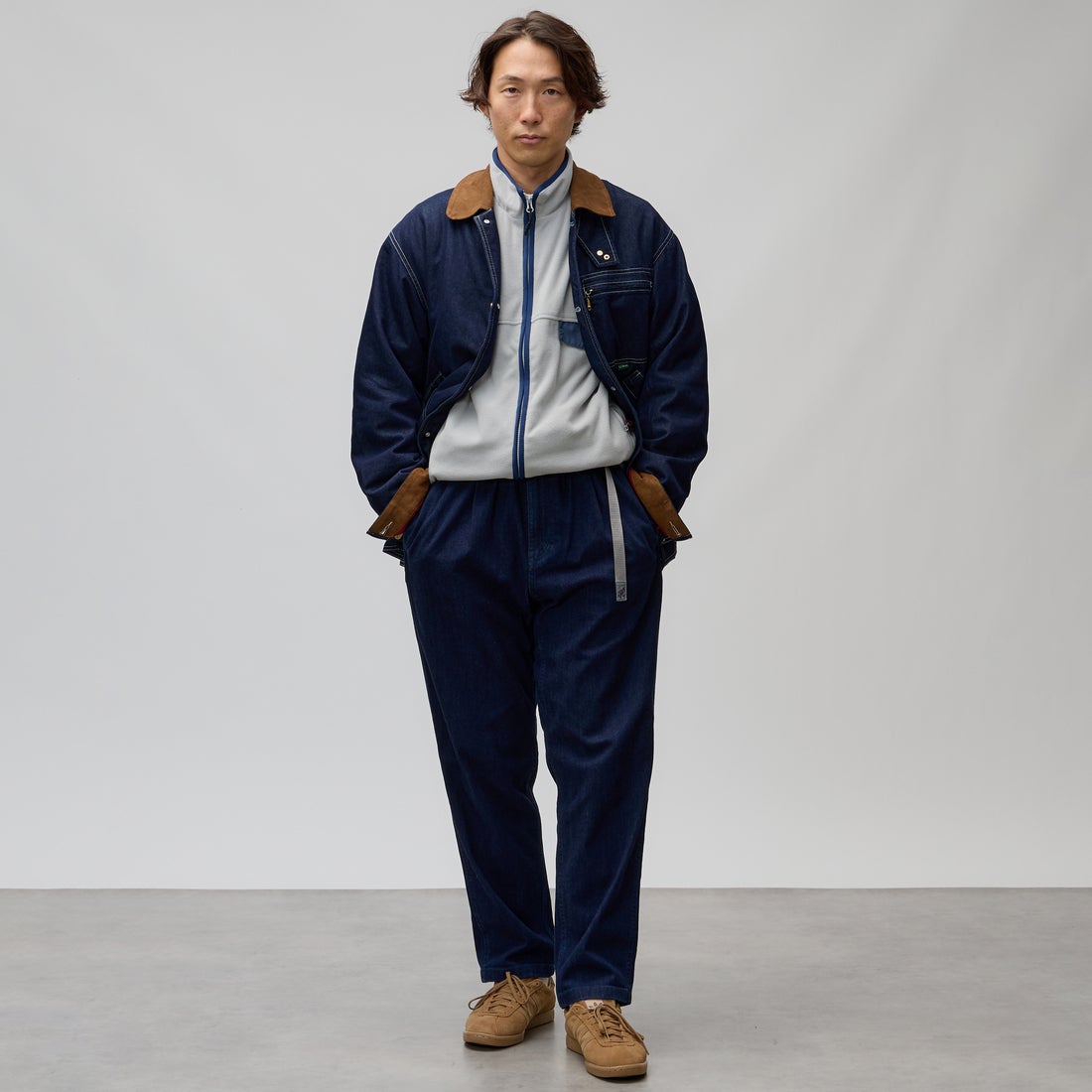 GRAMiCCi [グラミチ] 別注 ストレッチデニム エブリデイパンツ [DENIM-EVERYDAY-JF] ONE WASH &&モデル身長：176cm 着用サイズ：L&&
