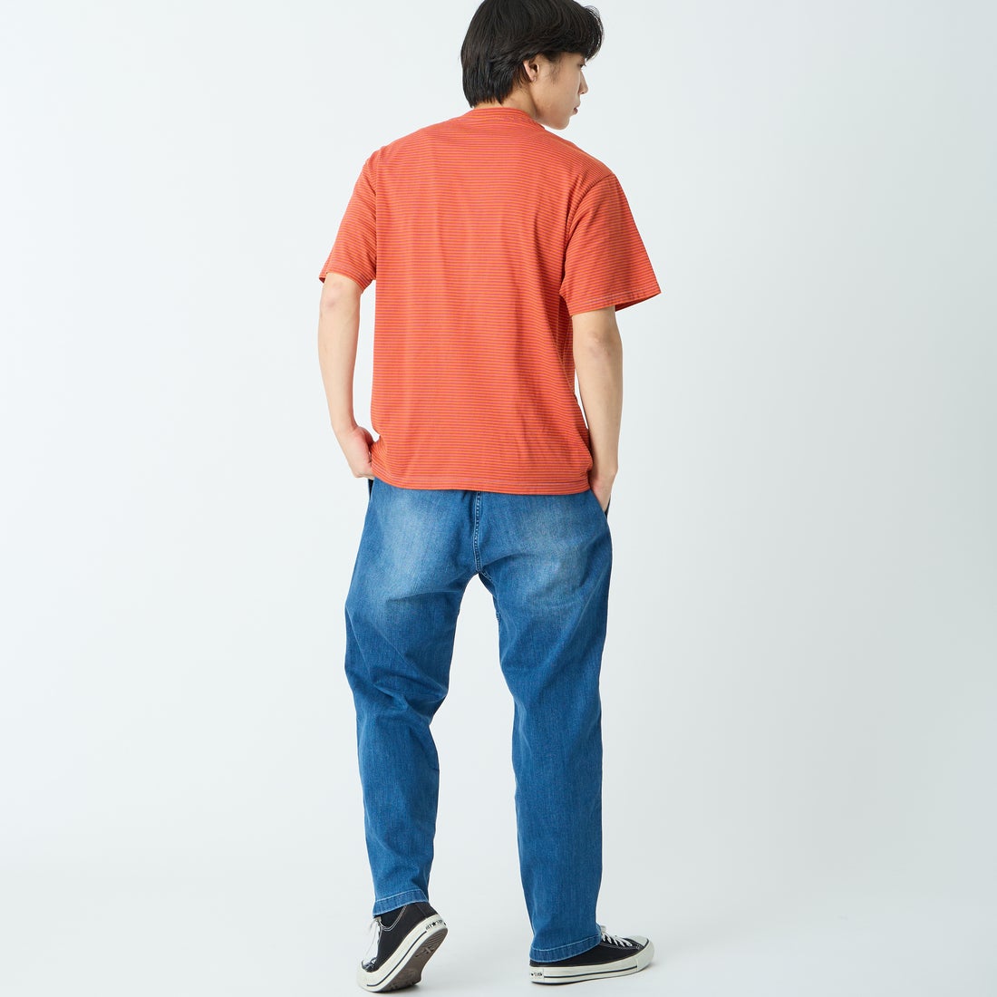 GRAMiCCi [グラミチ] 別注 ストレッチデニム エブリデイパンツ [DENIM-EVERYDAY-JF] DARK USED &&モデル身長：179cm 着用サイズ：L&&