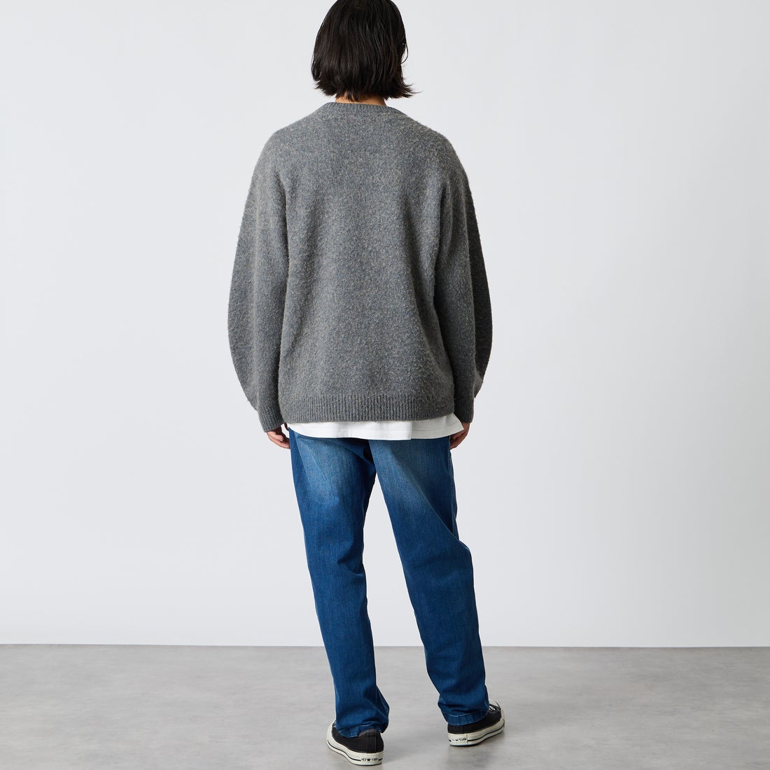 GRAMiCCi [グラミチ] 別注 ストレッチデニム エブリデイパンツ [DENIM-EVERYDAY-JF] DARK USED &&モデル身長：177cm 着用サイズ：L&&