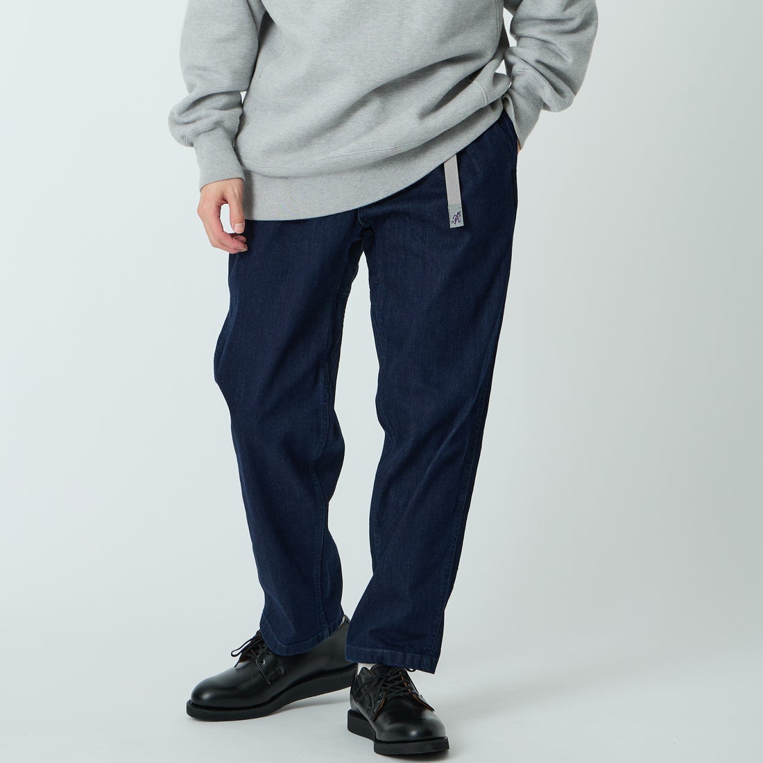 GRAMiCCi [グラミチ] 別注 ストレッチデニム エブリデイパンツ [DENIM-EVERYDAY-JF] ONE WASH &&モデル身長：168cm 着用サイズ：M&&