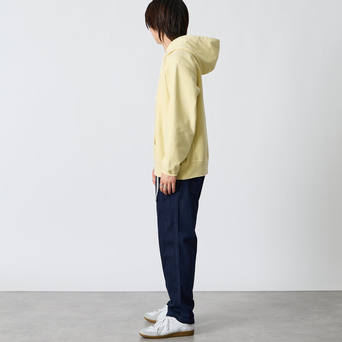 GRAMiCCi [グラミチ] 別注 ストレッチデニム エブリデイパンツ [DENIM-EVERYDAY-JF] ONE WASH &&モデル身長：177cm 着用サイズ：L&&