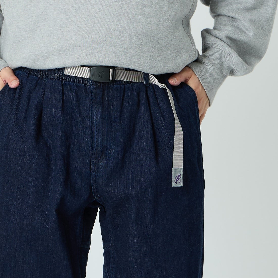 GRAMiCCi [グラミチ] 別注 ストレッチデニム エブリデイパンツ [DENIM-EVERYDAY-JF] ONE WASH &&モデル身長：168cm 着用サイズ：M&&