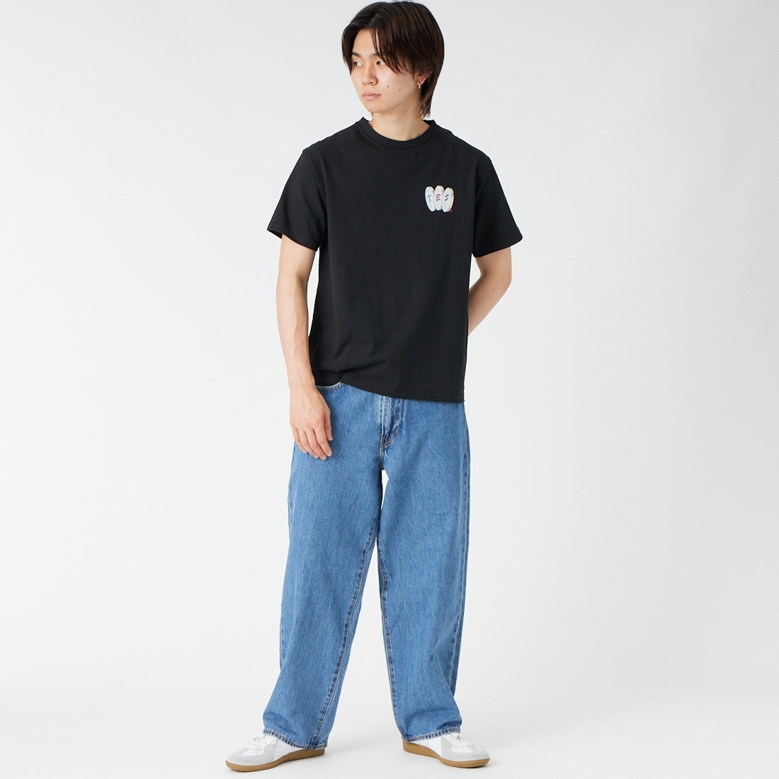 The Endless Summer [エンドレスサマー] YAKUMAN ショートスリーブTシャツ [FH-26574344] 01 BLACK &&モデル身長：177cm 着用サイズ：M&&
