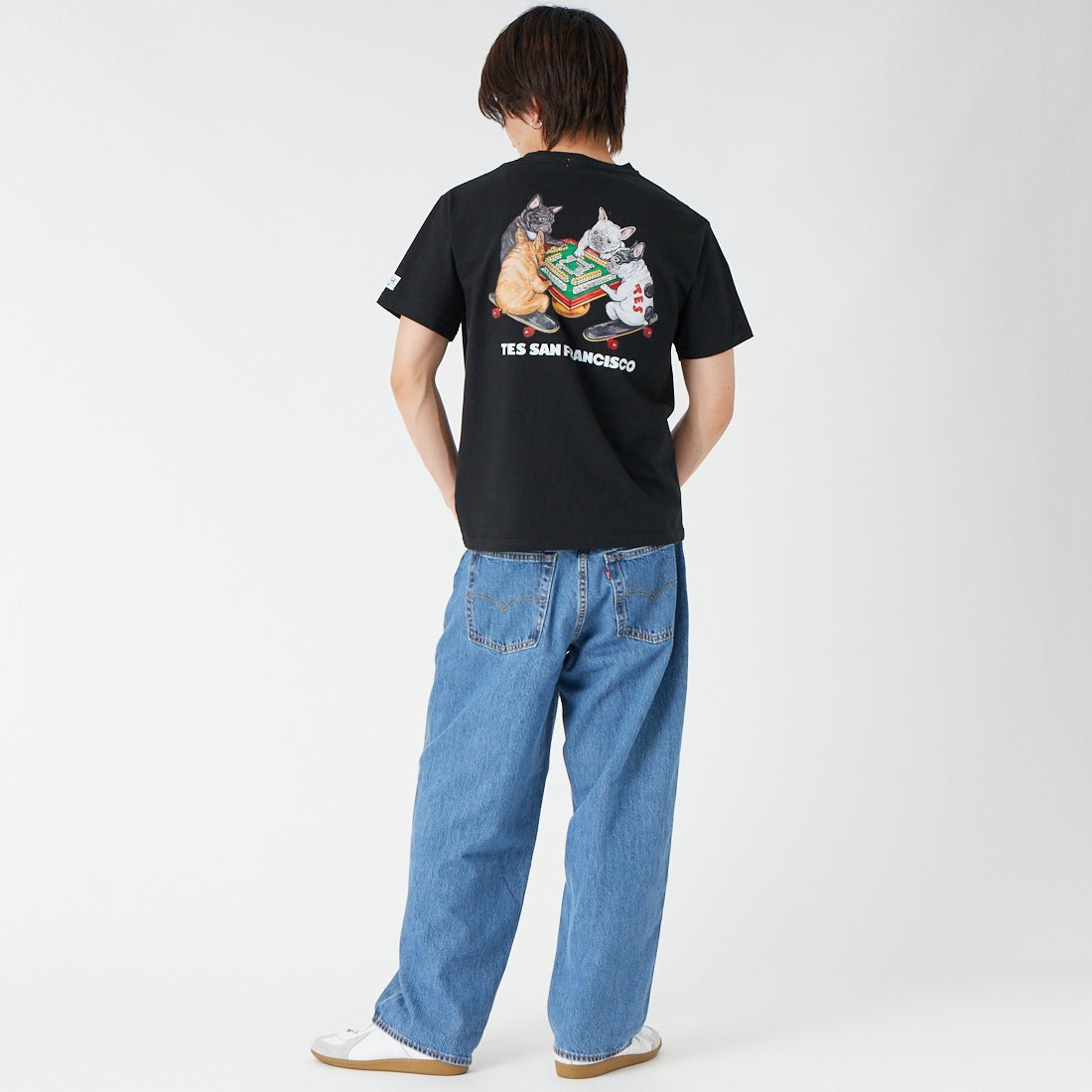 The Endless Summer [エンドレスサマー] YAKUMAN ショートスリーブTシャツ [FH-26574344] 01 BLACK &&モデル身長：177cm 着用サイズ：M&&