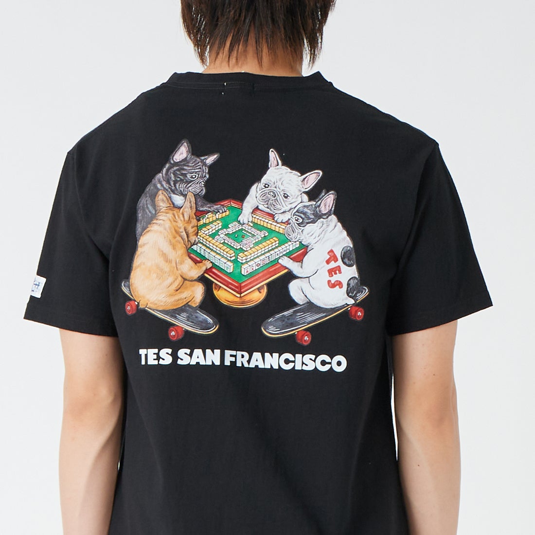 The Endless Summer [エンドレスサマー] YAKUMAN ショートスリーブTシャツ [FH-26574344] 01 BLACK &&モデル身長：177cm 着用サイズ：M&&