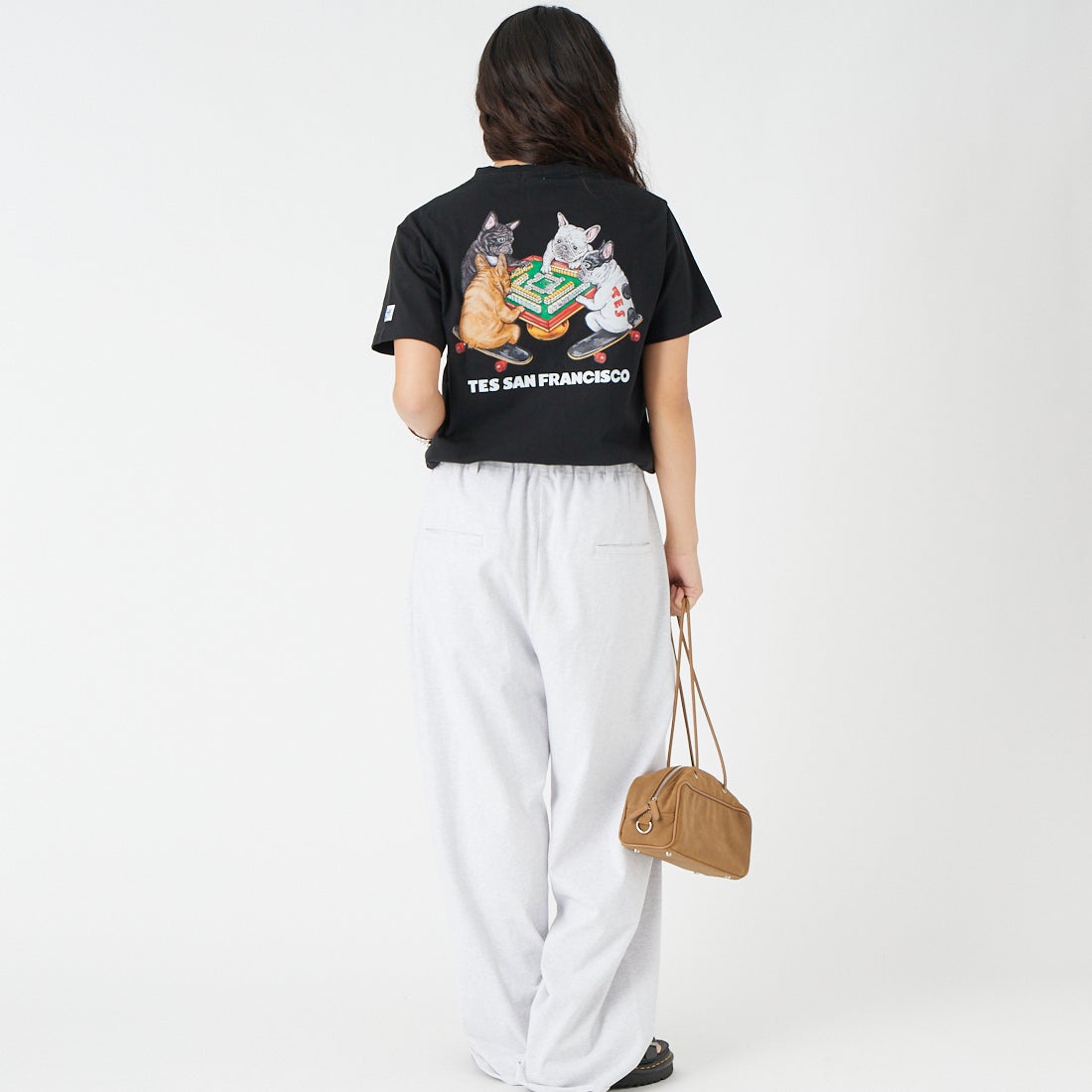The Endless Summer [エンドレスサマー] YAKUMAN ショートスリーブTシャツ [FH-26574344] 01 BLACK &&モデル身長：162cm 着用サイズ：S&&