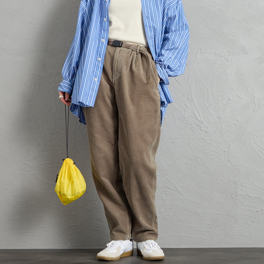 Gramicci [グラミチ] 別注 コーデュロイ エブリデイパンツ [GMP6-F1026-JF] GREIGE &&モデル身長：158cm 着用サイズ：S&&