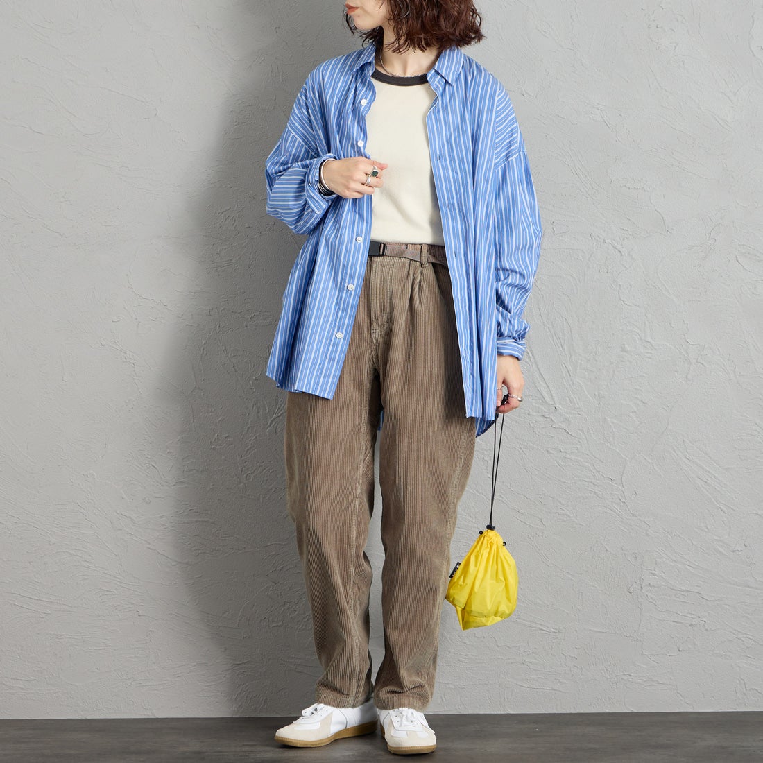GRAMiCCi [グラミチ] 別注 コーデュロイ エブリデイパンツ [GMP6-F1026-JF] GREIGE &&モデル身長：158cm 着用サイズ：S&&