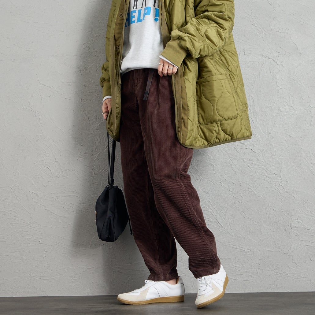 GRAMiCCi [グラミチ] 別注 コーデュロイ エブリデイパンツ [GMP6-F1026-JF] BROWN &&モデル身長：160cm 着用サイズ：S&&