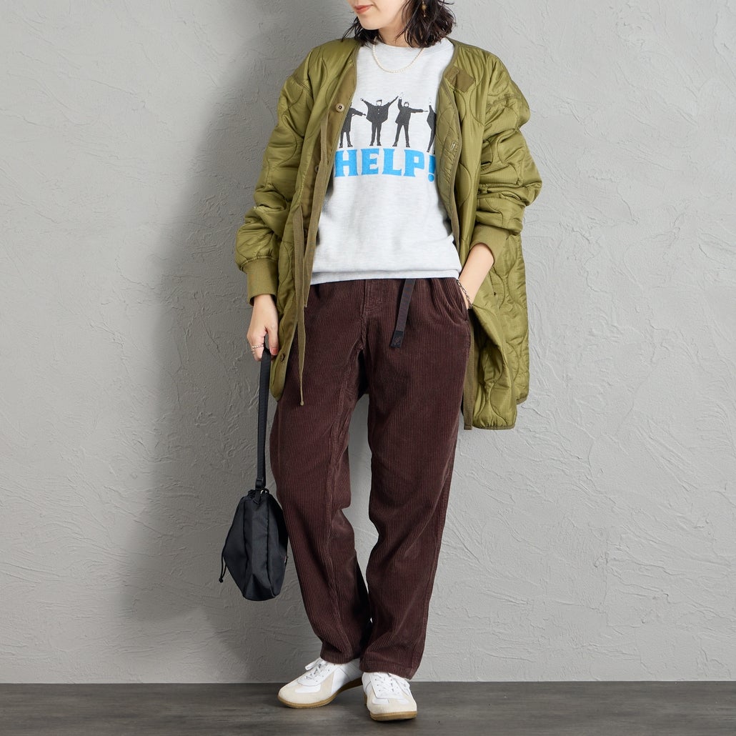 Gramicci [グラミチ] 別注 コーデュロイ エブリデイパンツ [GMP6-F1026-JF] BROWN &&モデル身長：160cm 着用サイズ：S&&