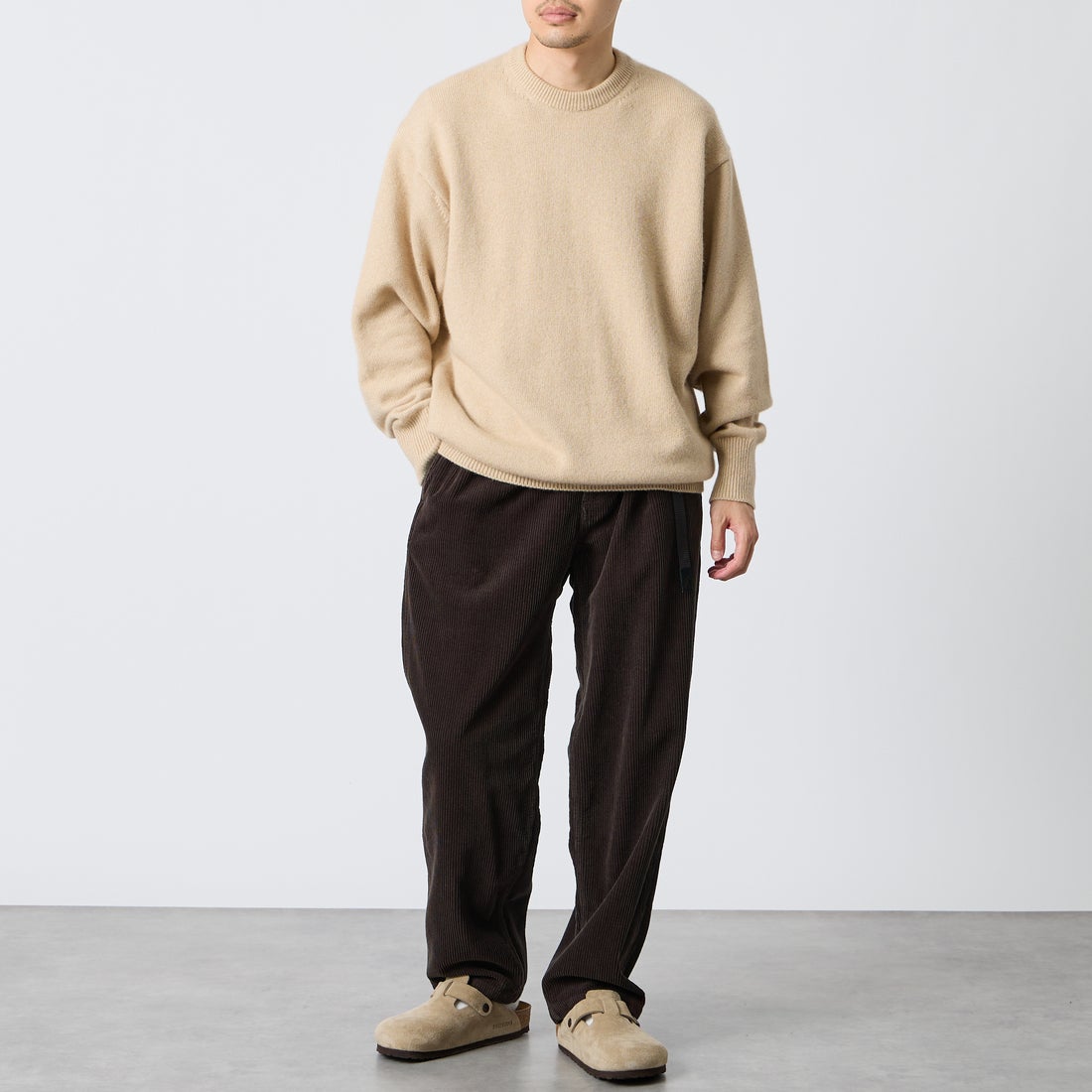 GRAMiCCi [グラミチ] 別注 コーデュロイ エブリデイパンツ [GMP6-F1026-JF] BROWN &&モデル身長：168cm 着用サイズ：L&&