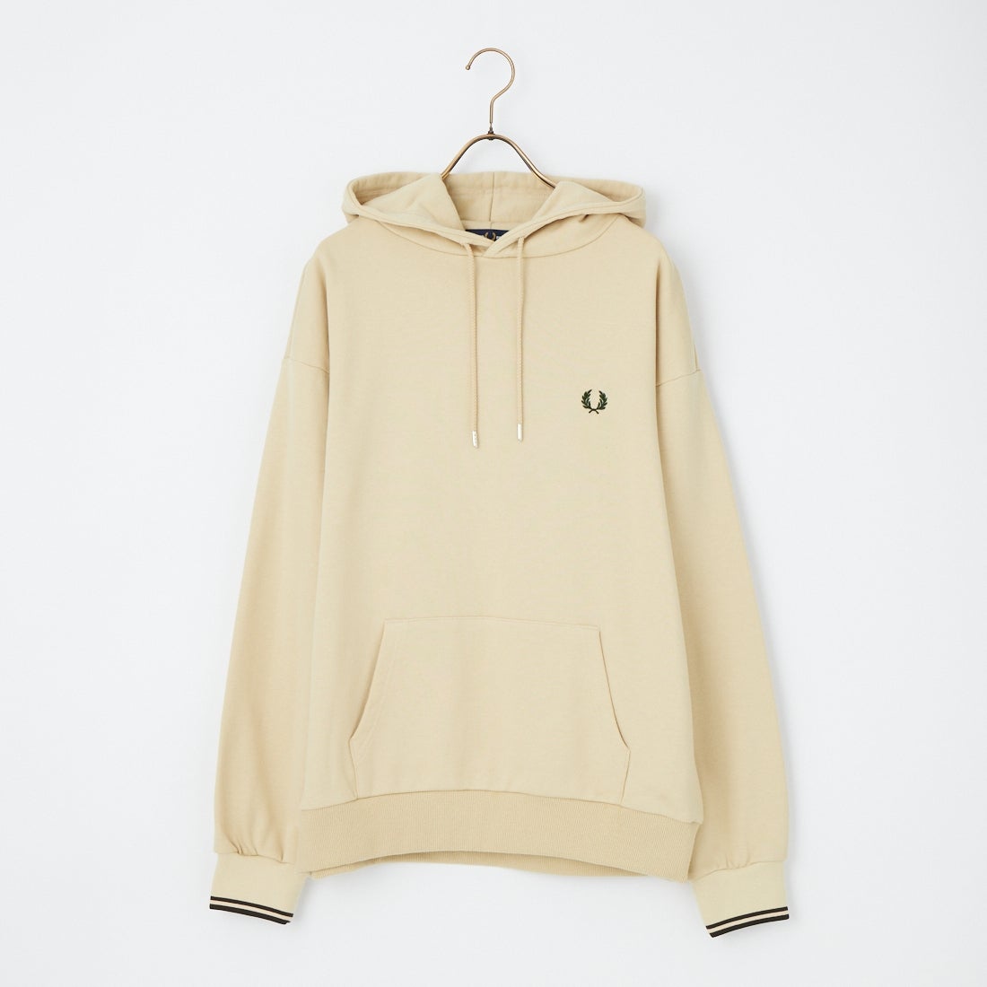 FRED PERRY [フレッドペリー] 別注 フードロゴ刺繍スウェットパーカー [FPM-26A-012JF] OATMEAL/NI
