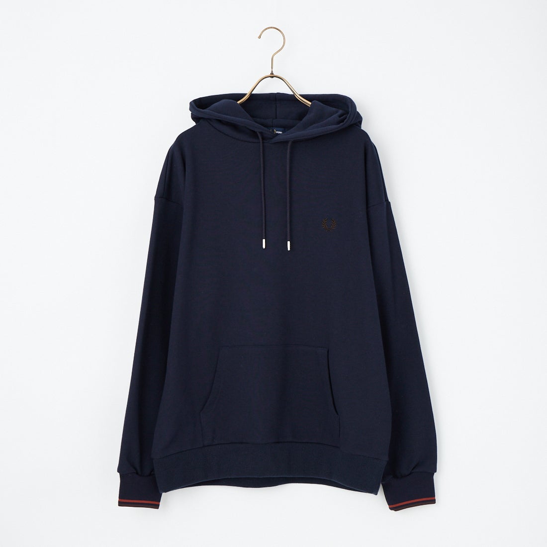 FRED PERRY [フレッドペリー] 別注 フードロゴ刺繍スウェットパーカー [FPM-26A-012JF] NAVY/BRAND