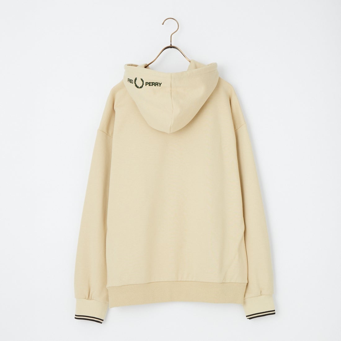 FRED PERRY [フレッドペリー] 別注 フードロゴ刺繍スウェットパーカー [FPM-26A-012JF] OATMEAL/NI
