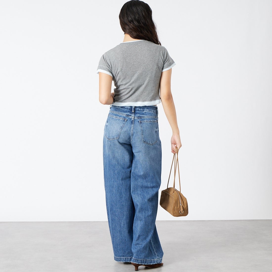 RED CARD TOKYO [レッドカード トーキョー] ルーズストレートデニム Edit [70W13701IMD] K-IND MID &&モデル身長：162cm 着用サイズ：22&&