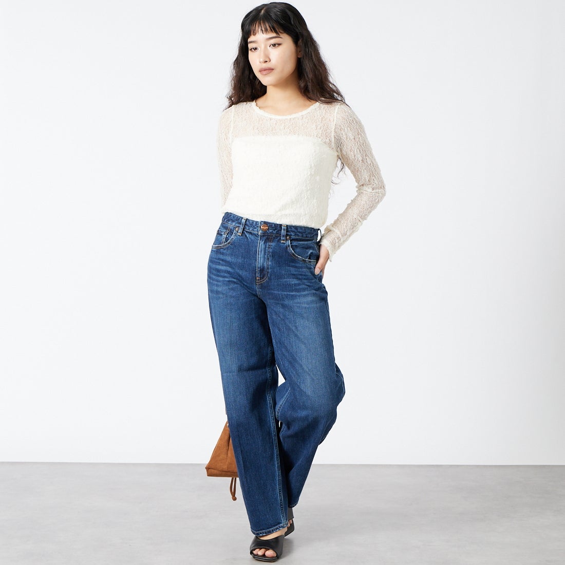 RED CARD TOKYO [レッドカード トーキョー] Seattle カーブデニム [12W14101DKU] A-STN DARK &&モデル身長：162cm 着用サイズ：22&&
