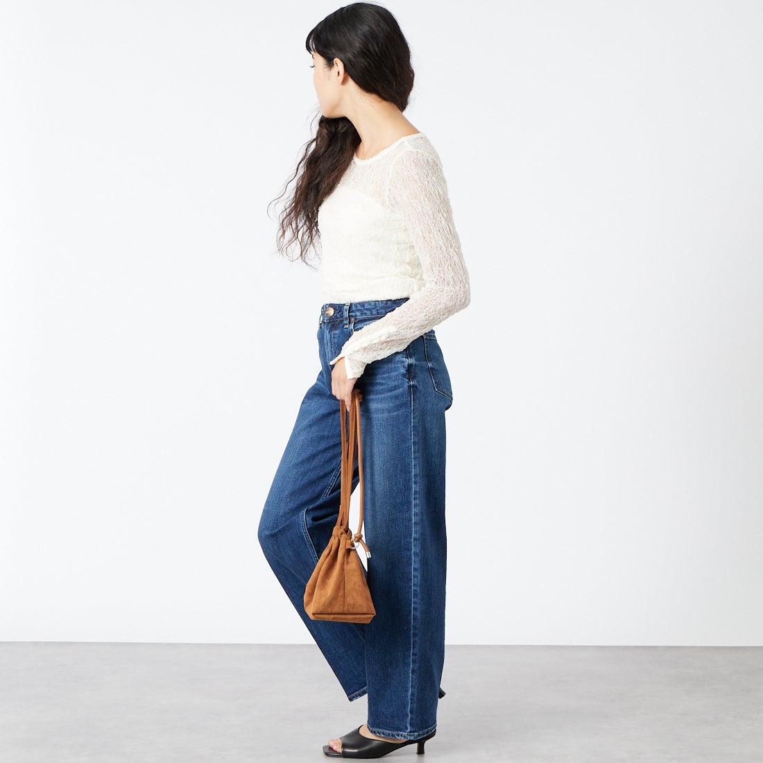 RED CARD TOKYO [レッドカード トーキョー] Seattle カーブデニム [12W14101DKU] A-STN DARK &&モデル身長：162cm 着用サイズ：22&&