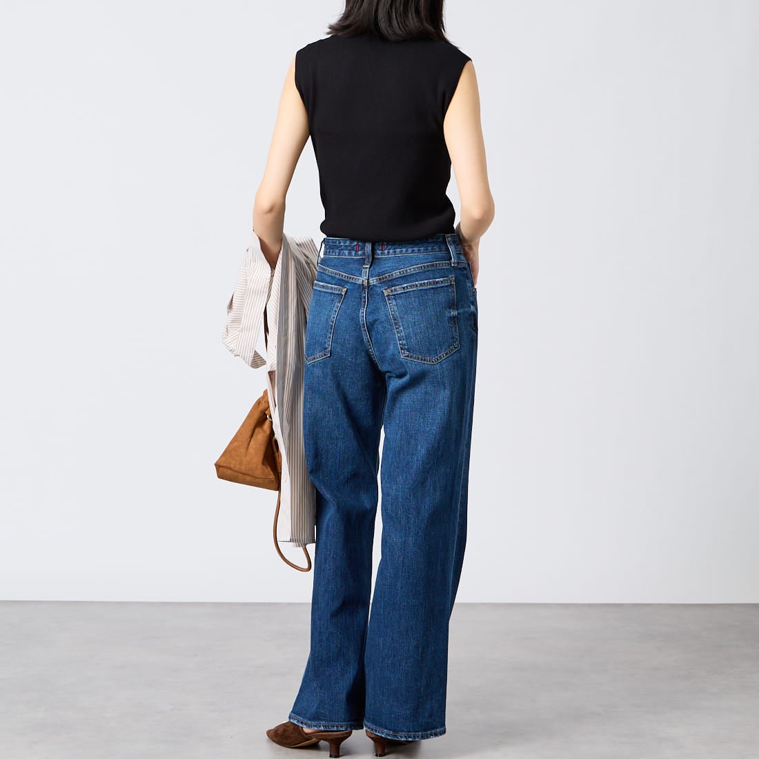 RED CARD TOKYO [レッドカード トーキョー] ルーズフレアデニム Twilight [12W12301SDK] A-STN DARK &&モデル身長：162cm 着用サイズ：23&&